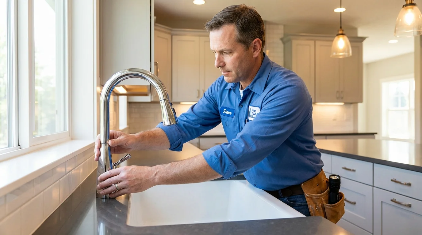 Kitchen faucet installation by Johns Plumbing LLC in South Lyon